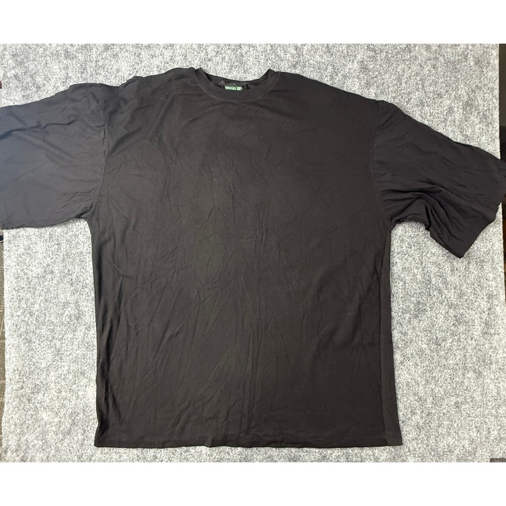 Vintage Y2K DELF‎ KSS Sports Wear Black Waffle Knit Short Sleeve Shirt Size 6XL